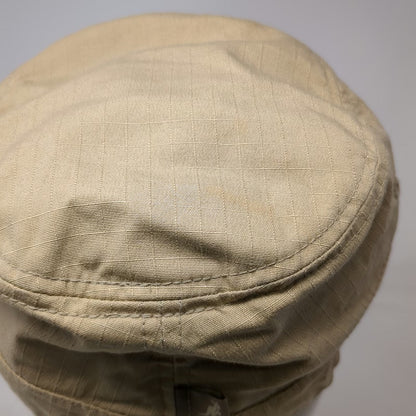 Kangol Army Cap Beige S/M Flexfit Embroidered Logo Cotton Military Cadet Hat