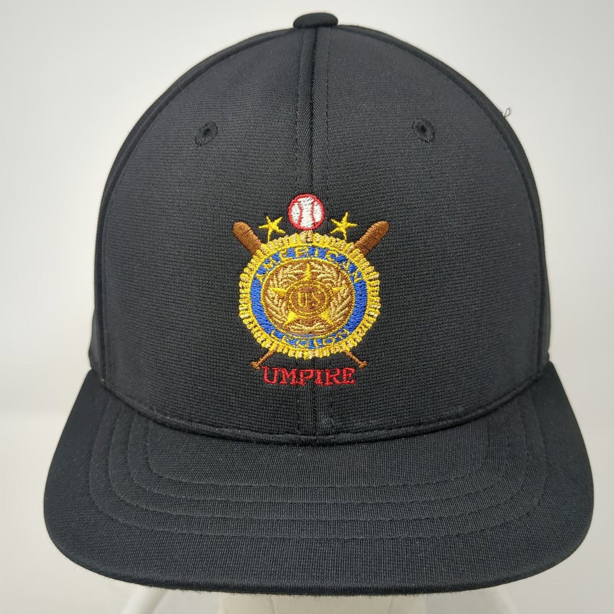 Richardson Baseball Cap Black M American Legion Umpire Flexfit Curved Brim Hat
