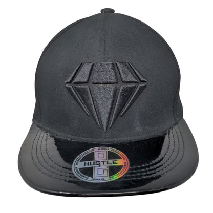 Hustle Men's Snapback Hat Black Size OS Embroidered Diamond Logo W/Sticker