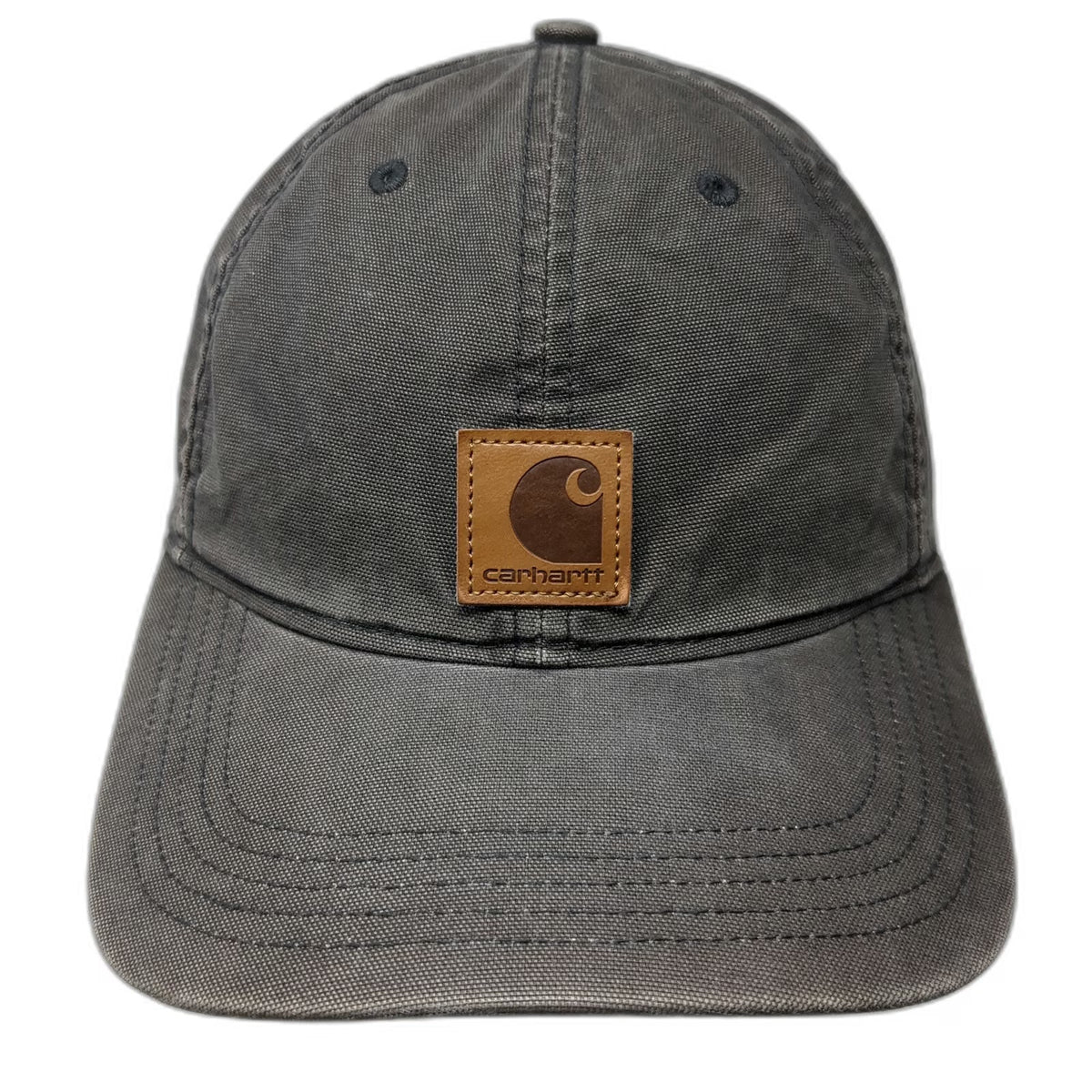 Carhartt Baseball Cap Gray One Size Strapback Cotton Canvas Front Patch Hat