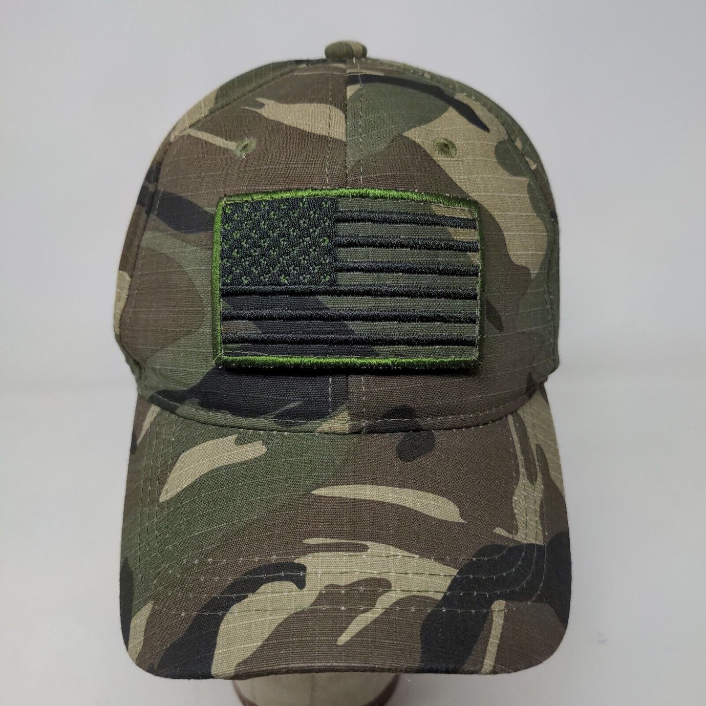 Unbranded Men's Strapback Camo Hat OSFM Embroidered American Flag Patriotic