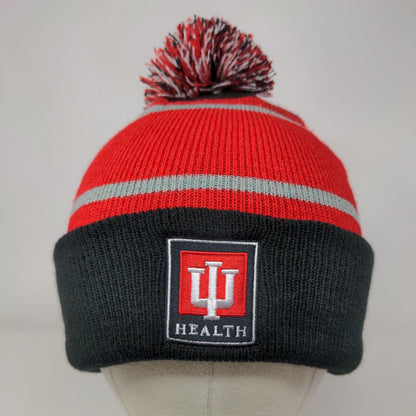 Health Indiana Hoosiers Beanie Hat Multicolor One Size Pom Pom Embroidered Hit