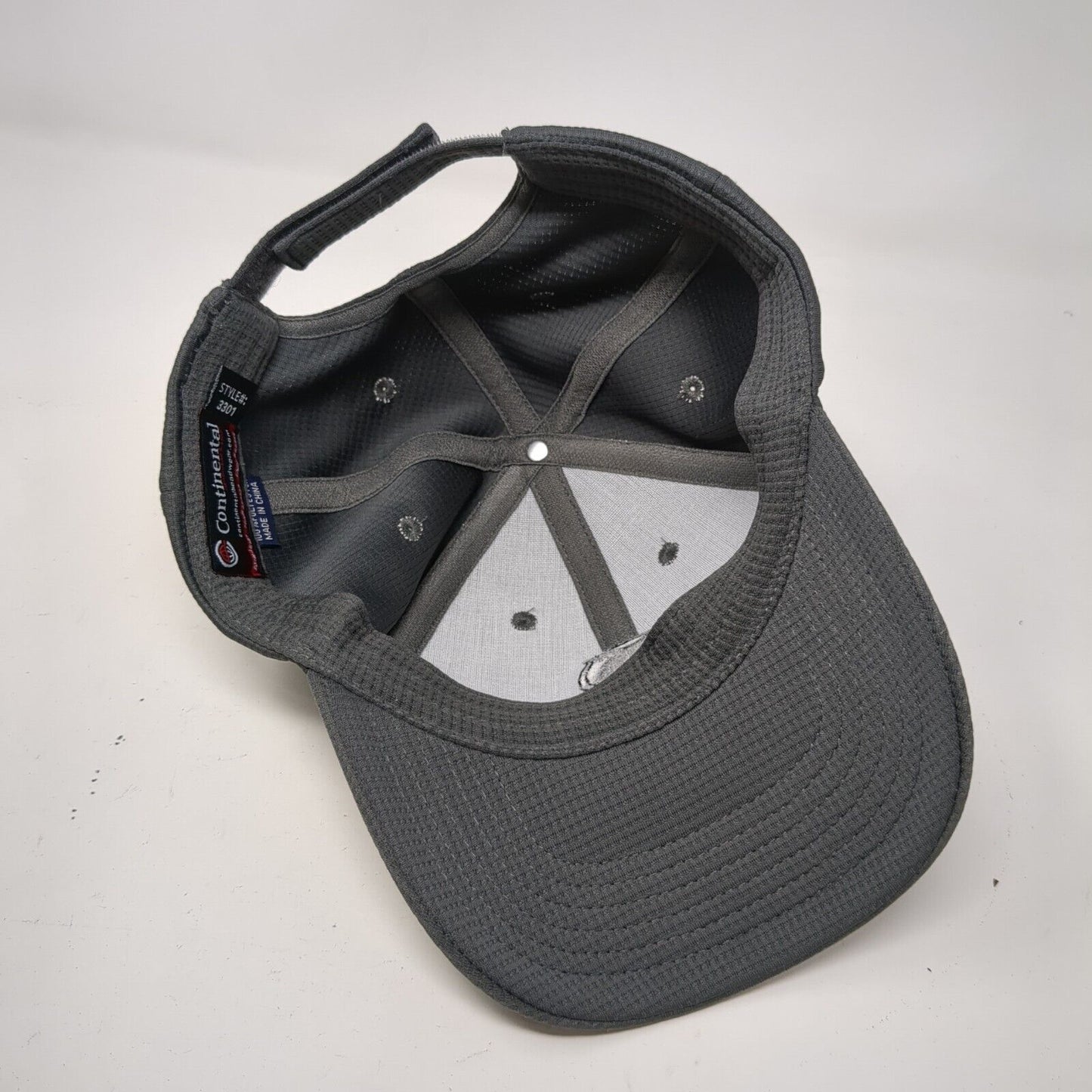 Mule Hide Strapback Hat Gray OSFA Adjustable Embroidered Continental