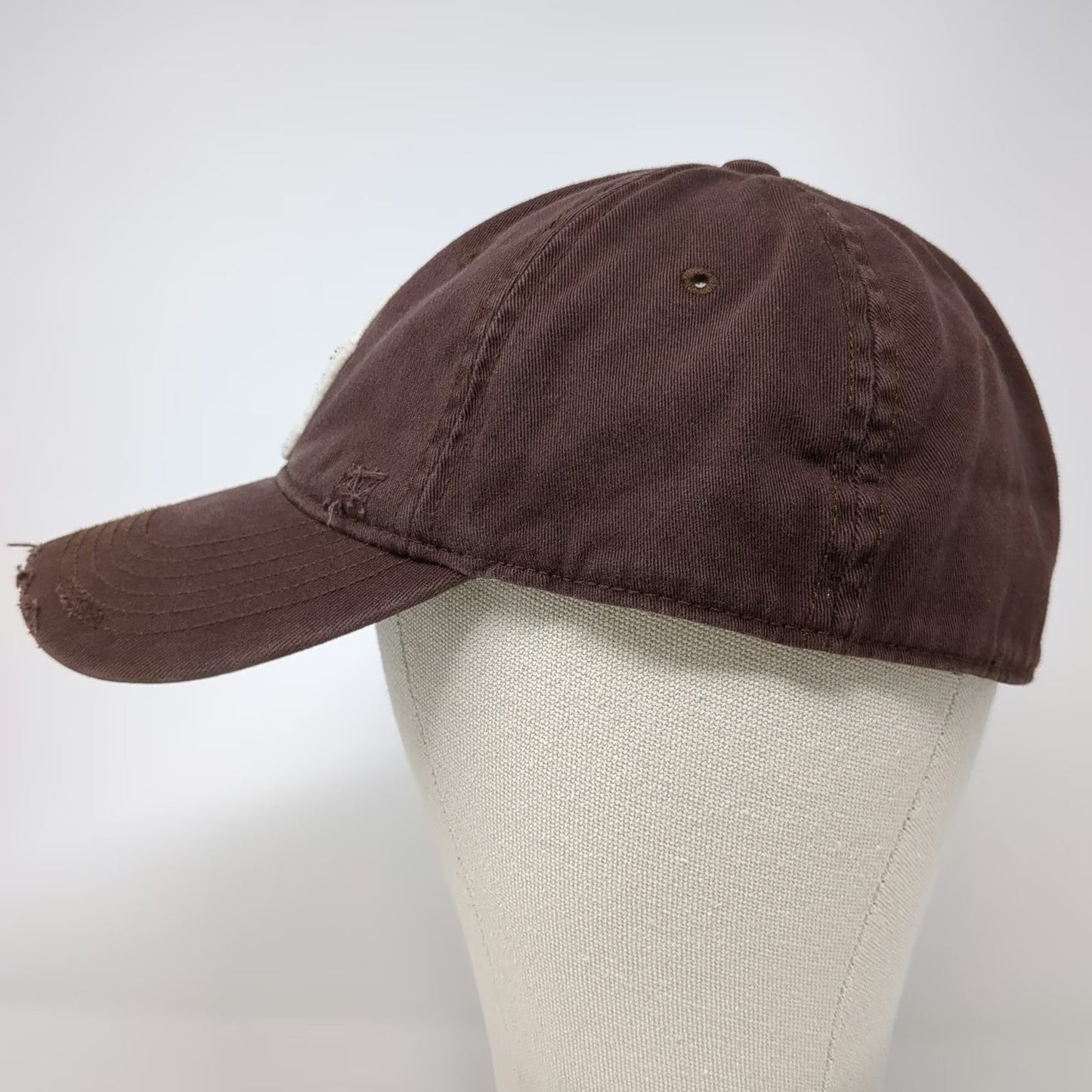 Aeropostale 87 Baseball Cap Brown XL Distressed Brim Aero Underbill Hat