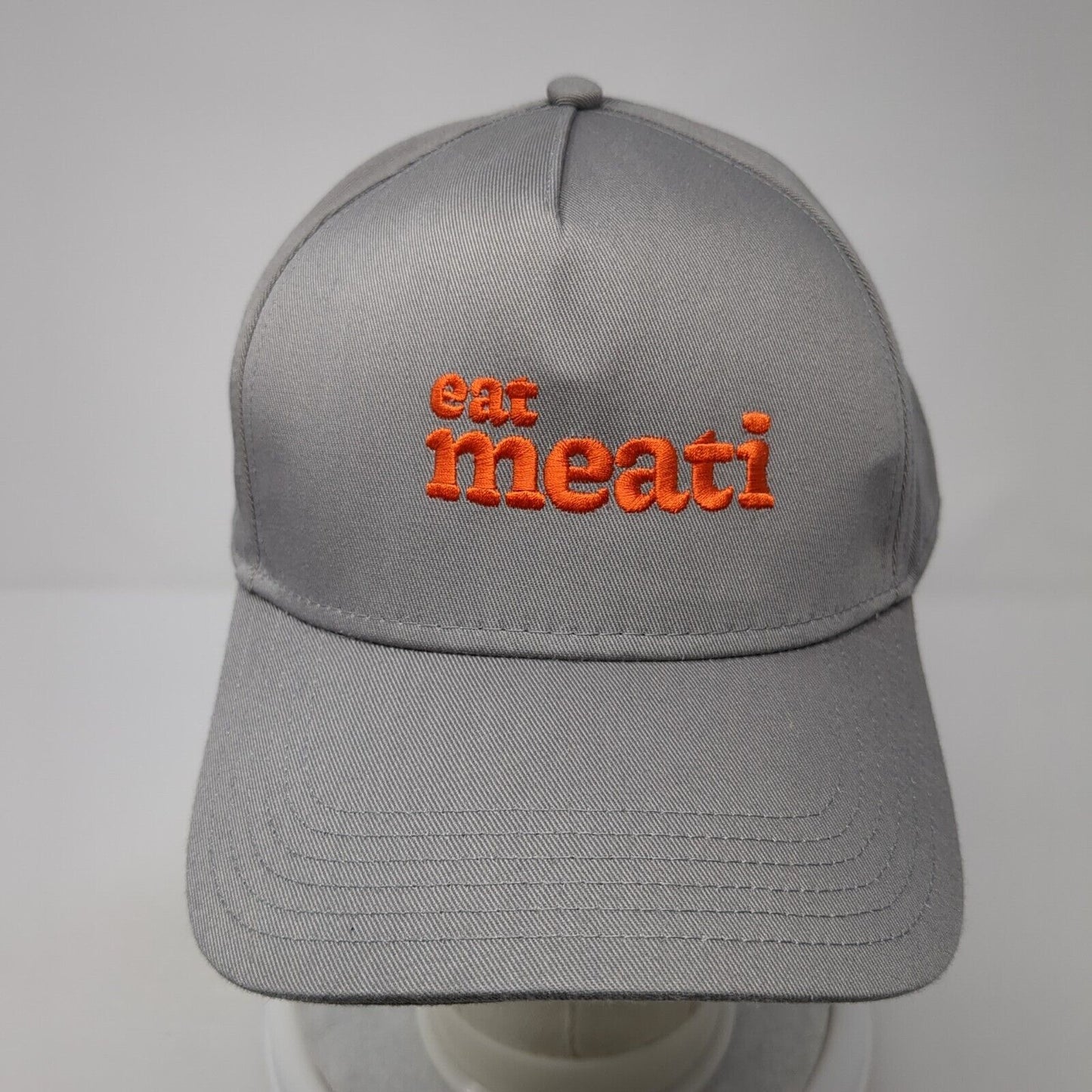 Eat Meati Snapback Hat Gray One Size Solid Adjustable Embroidered Otto