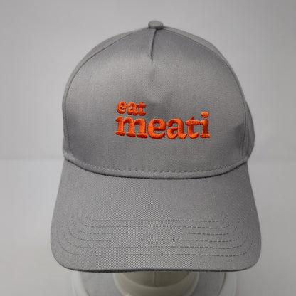 Eat Meati Snapback Hat Gray One Size Solid Adjustable Embroidered Otto