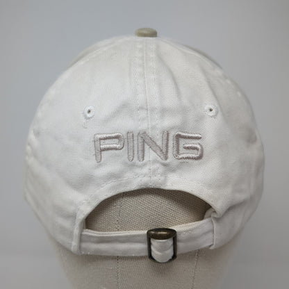 PING Slideback Hat White One Size Adjustable Colorblock Outdoor 6 Panel