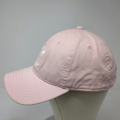 Adidas Baseball Cap Pink One Size Trefoil Logo Slideback Cotton Curved Brim Hat