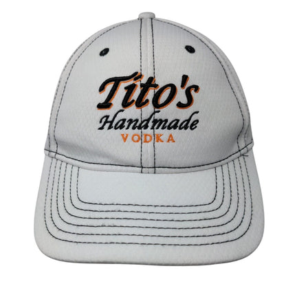 Tito's Handmade Vodka Strapback Hat White OSFA Classic Cut Embroidered Ahead