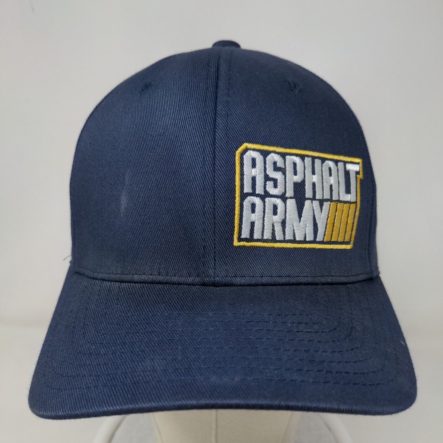 Flexfit Men's Fitted Hat Blue Size L/XL Embroidered Asphalt Army Logo