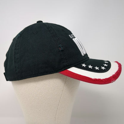 Battleship Iowa Baseball Cap Black OSFM Distressed Brim Stars Embroidered Hat