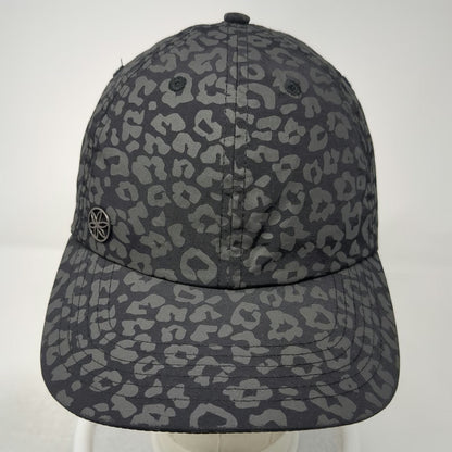 Athleta Baseball Cap Black Gray One Size Leopard Print Nylon Slideback Hat