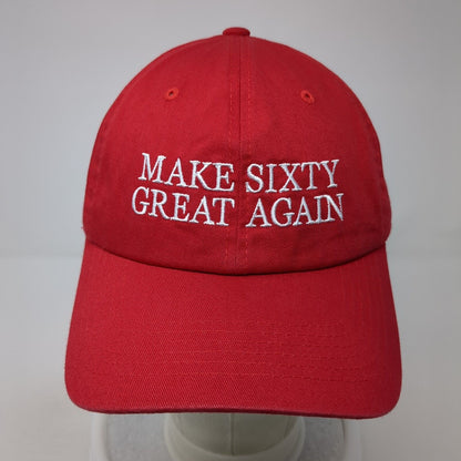 Make Sixty Great Again Slideback Baseball Cap Red OS Adjustable Embroidered