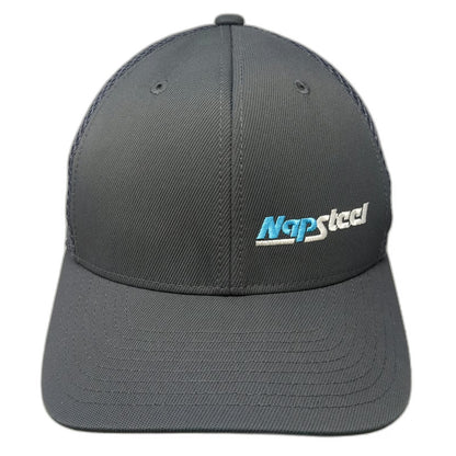Flexfit Baseball Cap Gray M NapSteel North American Pipe Mesh Stretch Fit Hat
