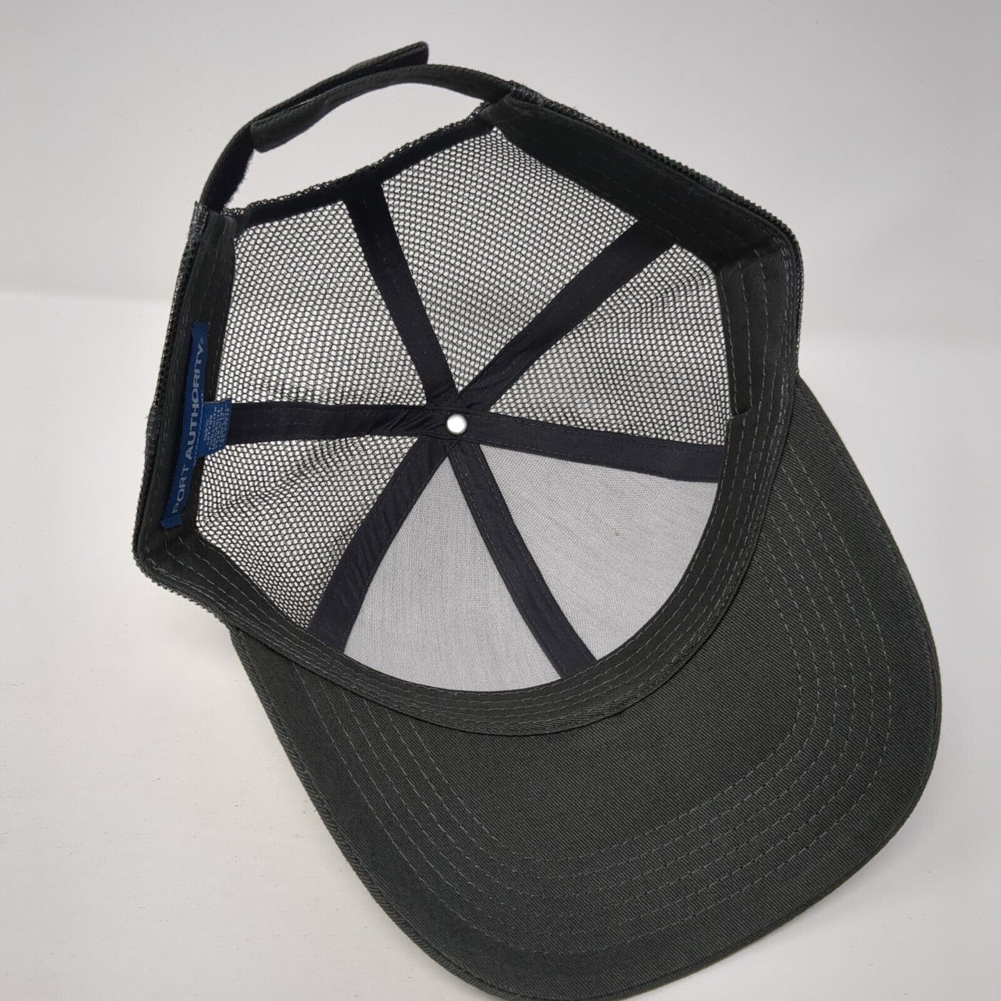 Port Authority Strapback Mesh Back Trucker Hat Gray One Size Blank