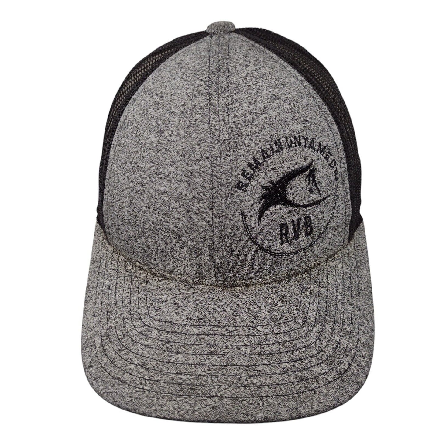 Remain Untamed RVB Snapback Trucker Hat Gray Small Adjustable Mesh Richardson