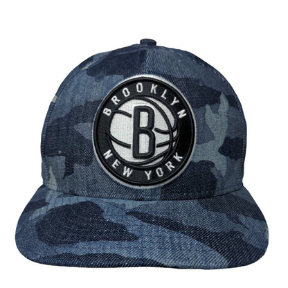 New Era Boy's Snapback Blue Camo Hat Embroidered Brooklyn Nets Logo 9Fifty