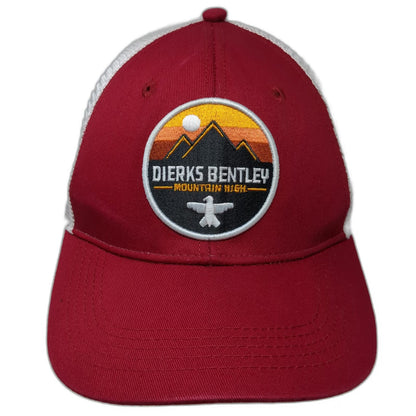 Dierks Bentley Mountain High Red Trucker Hat One Size Mesh Back Snapback Patch