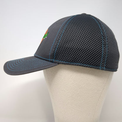 New Era Baseball Cap Gray M Fitted 39THIRTY Mesh Back Pressure Wash Logo Hat
