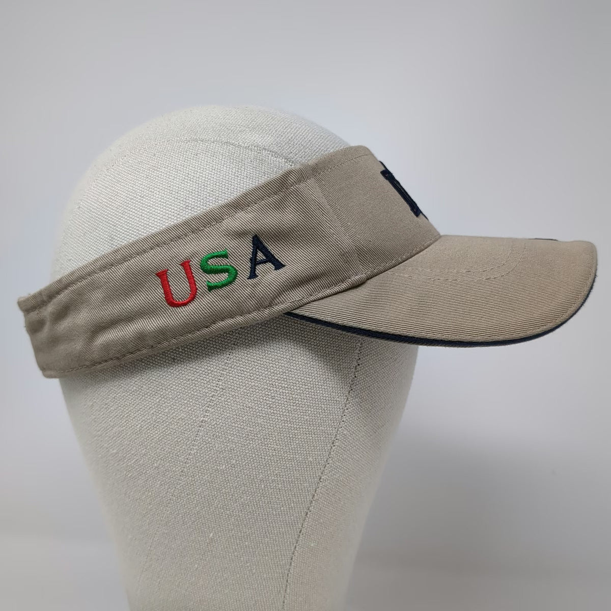 Souvenir DC Visor Beige One Size Washington D.C. USA Flag Strapback Hat