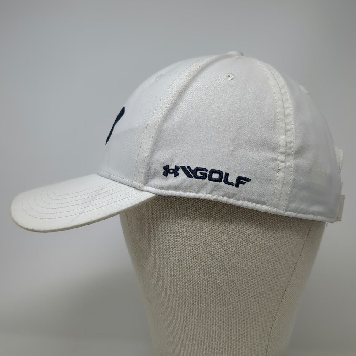 Under Armour Baseball Cap White One Size Strapback UA Golf Melia Polyester Hat