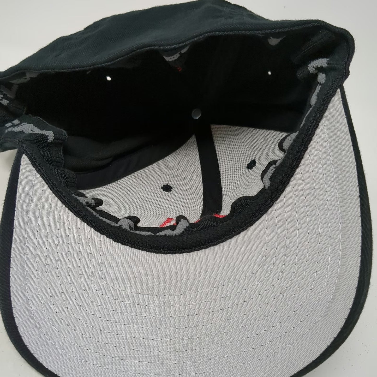Flexfit Baseball Cap Black One Size Applied Mechanical Red Logo Structured Hat
