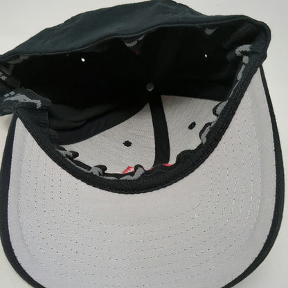 Flexfit Baseball Cap Black One Size Applied Mechanical Red Logo Structured Hat