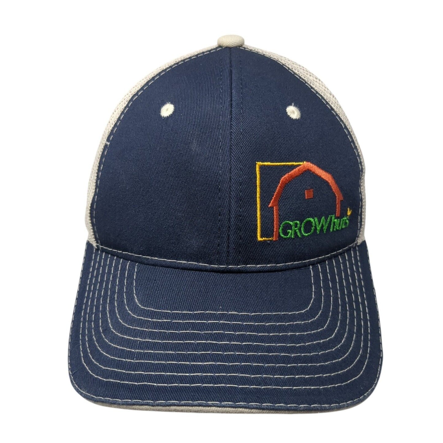 GROWhuts Strapback Trucker Hat Blue One Size Adjustable Mesh Back OC Sports