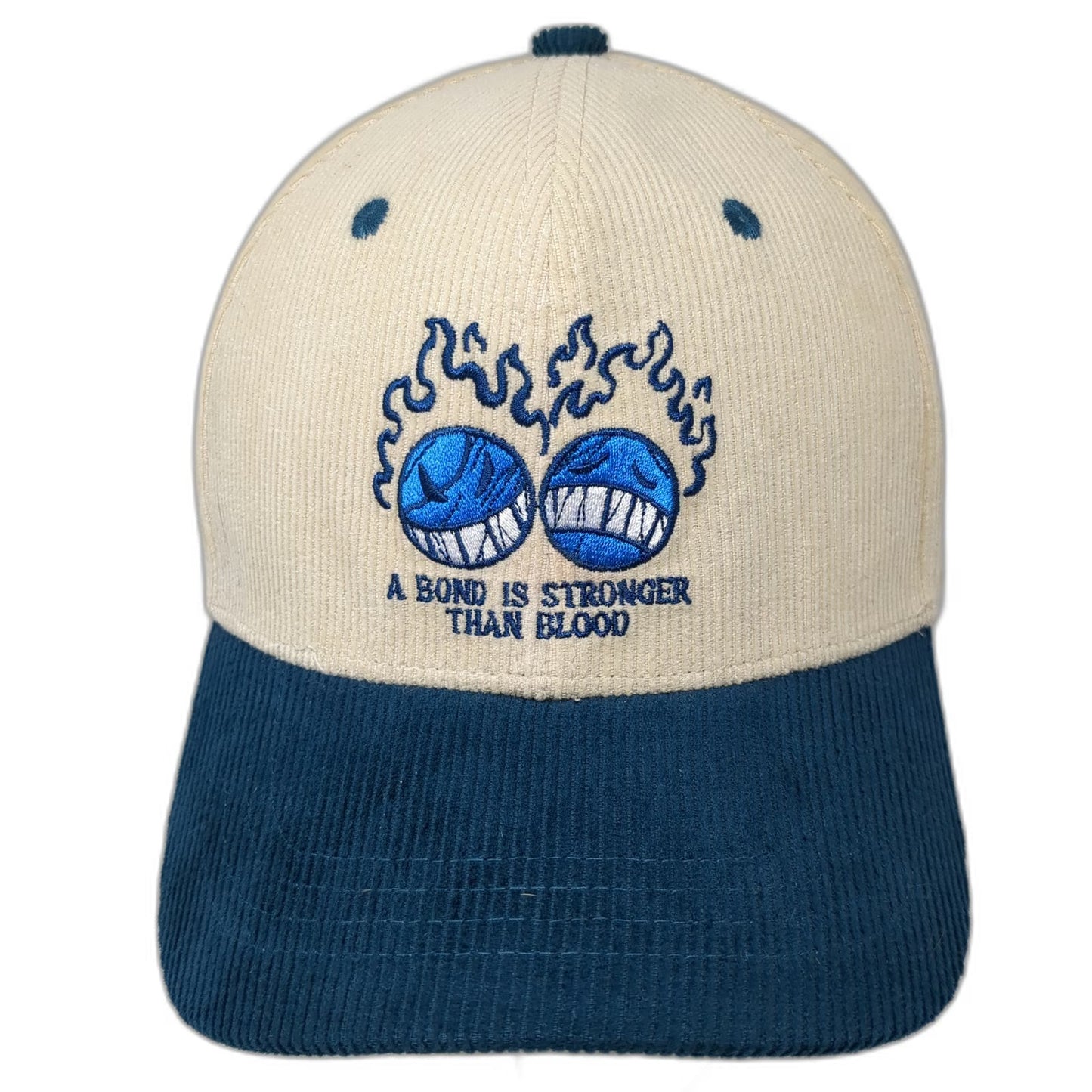 Allegory Snapback Hat Beige Blue One Size Corduroy Bond Stronger Than Blood