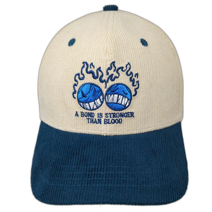 Allegory Snapback Hat Beige Blue One Size Corduroy Bond Stronger Than Blood