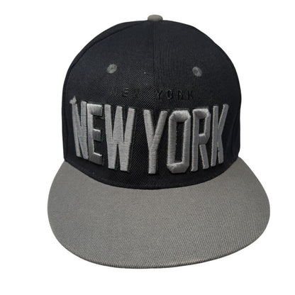 New York Snapback Hat Black One Size Embroidered Adjustable Colorblock