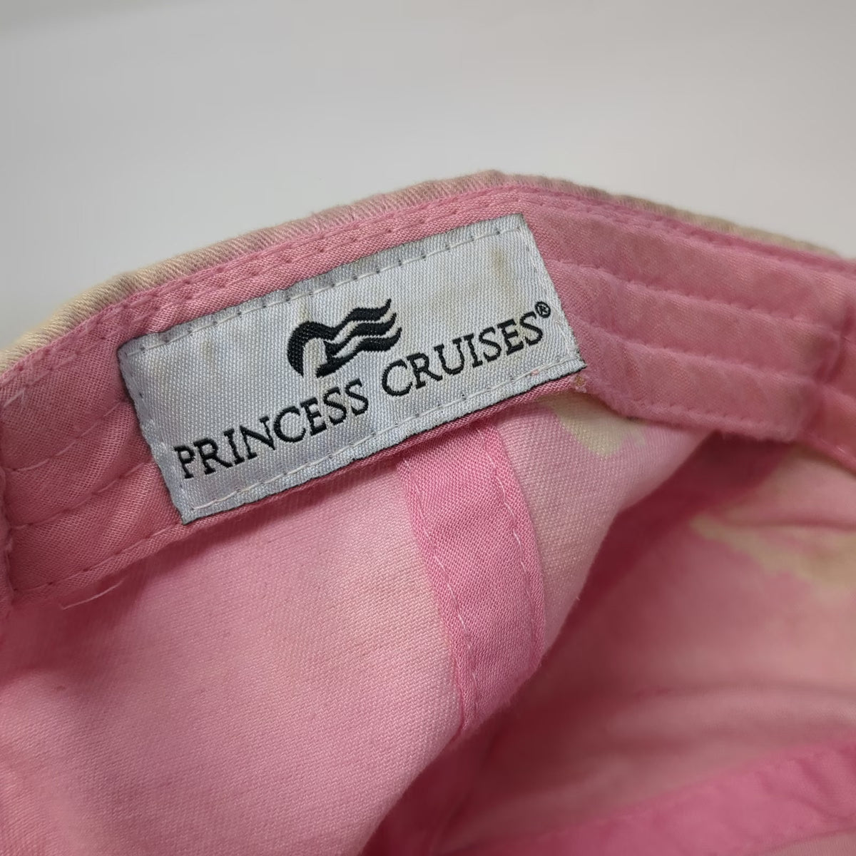 Princess Cruises Baseball Cap Pink OSFM Rhinestone Logo Tie Dye Strapback Hat