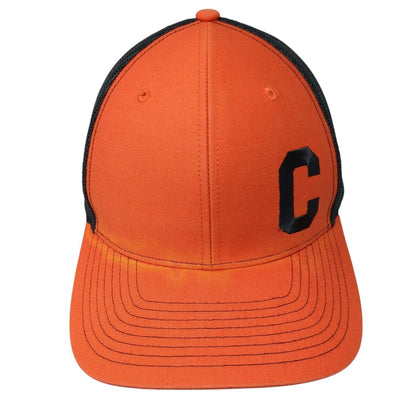 Letter C Snapback Mesh Back Trucker Hat Orange One Size Embroidered