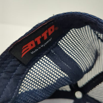 Otto Trucker Hat Blue Gold One Size Old School Embroidery Rope Mesh Back Cap