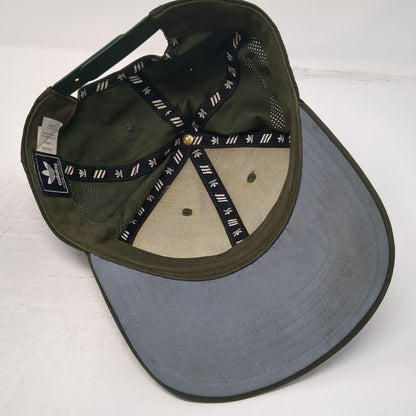 Adidas Snapback Green Hat One Size Laser Cut Vents Trefoil Logo OSFM Polyester