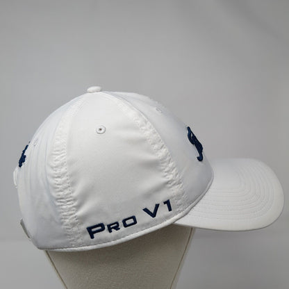Titleist Pro V1 Strapback Golf Hat White One Size Embroidered 6 Panel