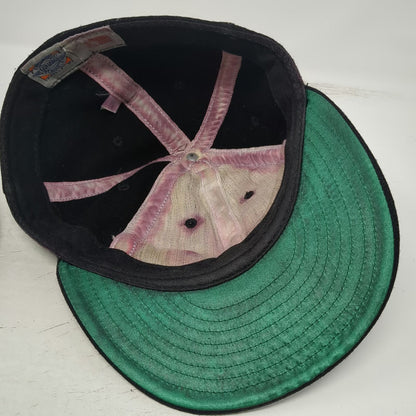 Ebbets Field Flannels Baseball Cap Black Wool Green Under Fitted Hat Vintage