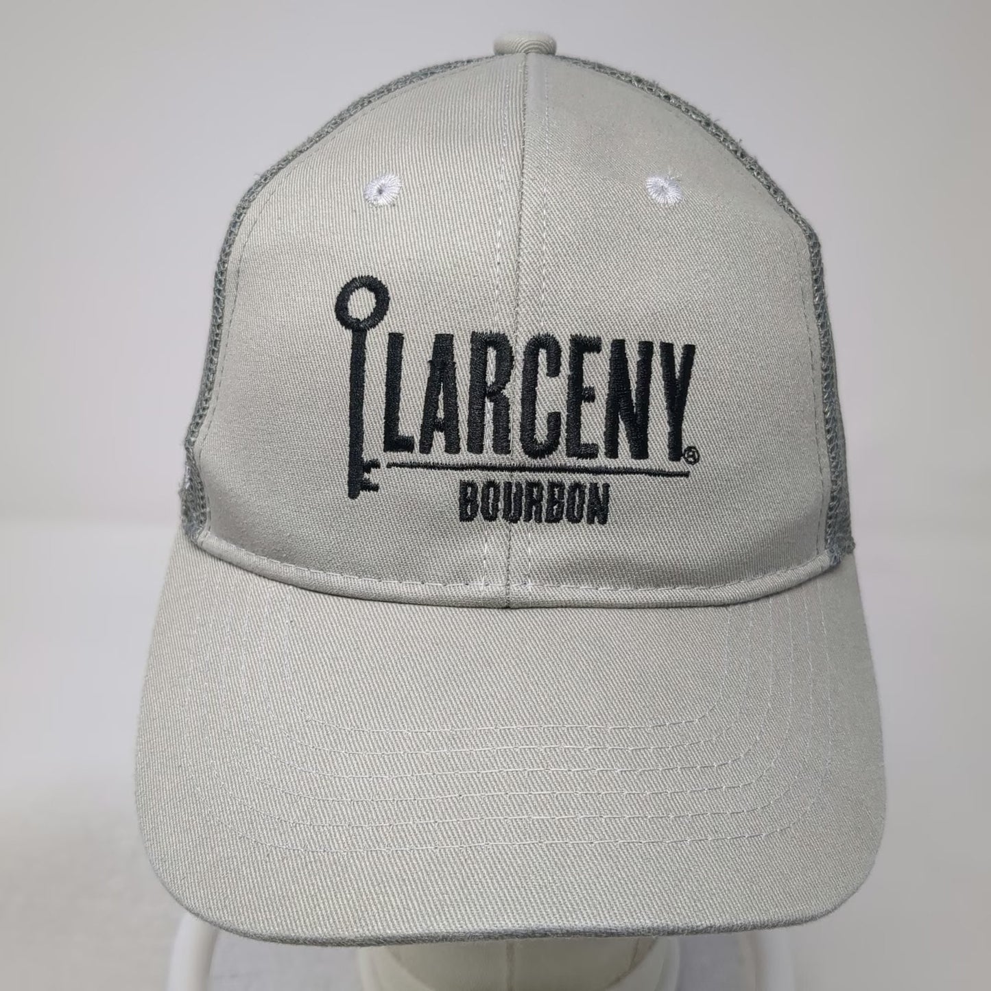 Larceny Bourbon Gray One Size Trucker Hat John E Fitzgerald Mesh Snapback Logo