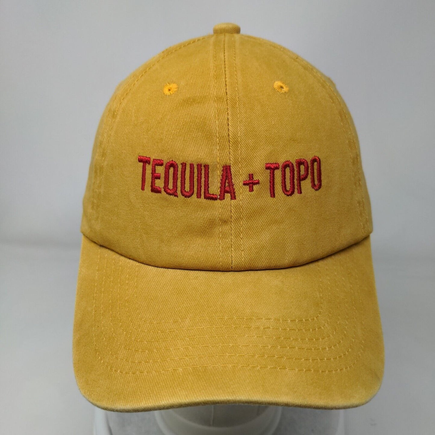 Tequila + Topo Slideback Hat Tan One Size Adjustable Embroidered 6 Panel Cotton