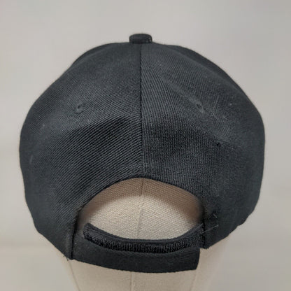 Hurley Red Logo Strapback Hat Black One Size Embroidered Adjustable
