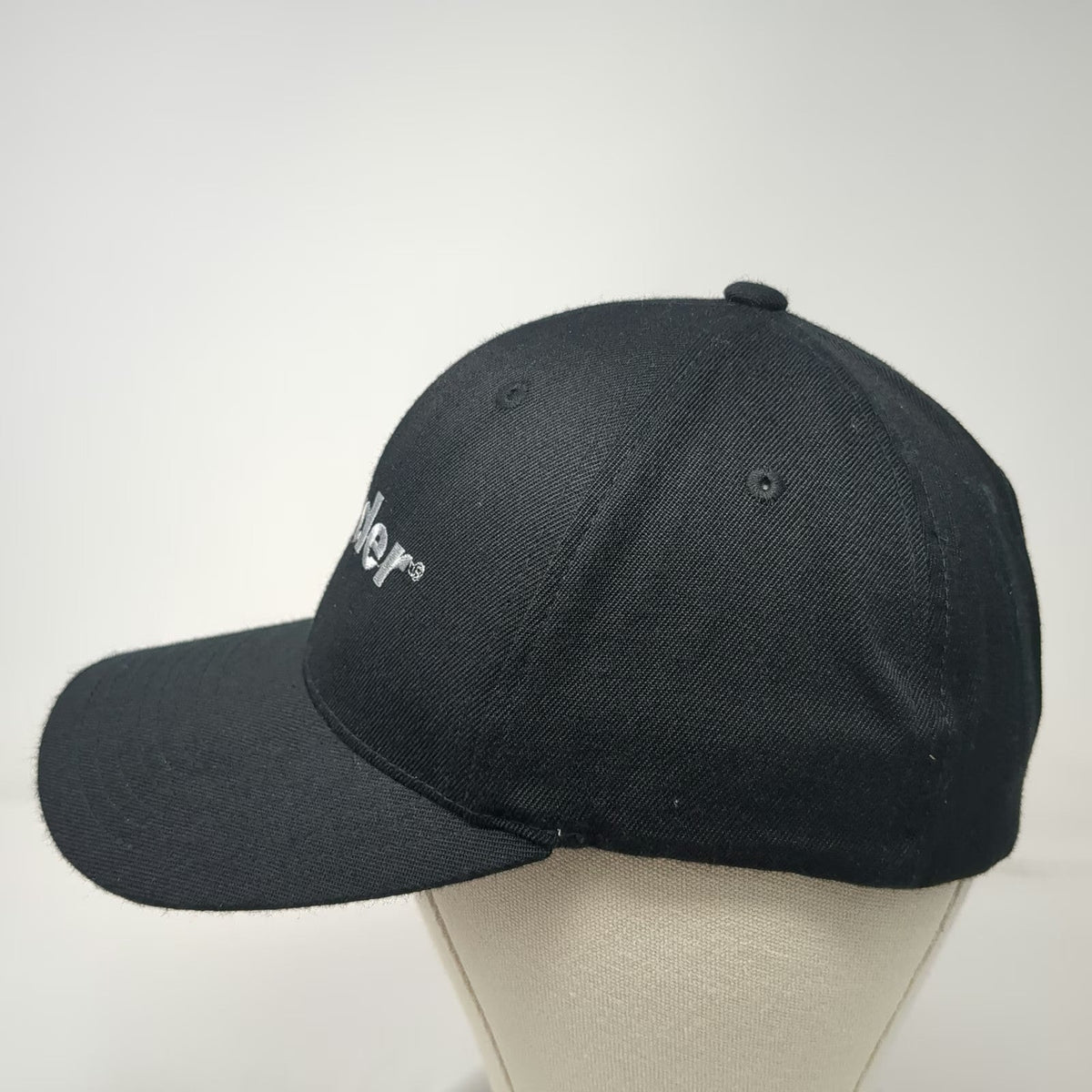 Flexfit Baseball Cap Black XL Ryder Logo Silver Embroidery Elastic Fitted hat