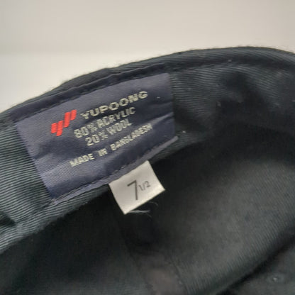 Yupoong Baseball Cap Black 7 1/2 Fitted Embroidered Logo FMF Racing Hat