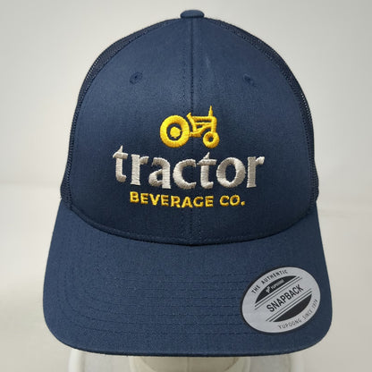 Yupoong Trucker Hat Blue One Size Tractor Beverage Co Logo Mesh Snapback