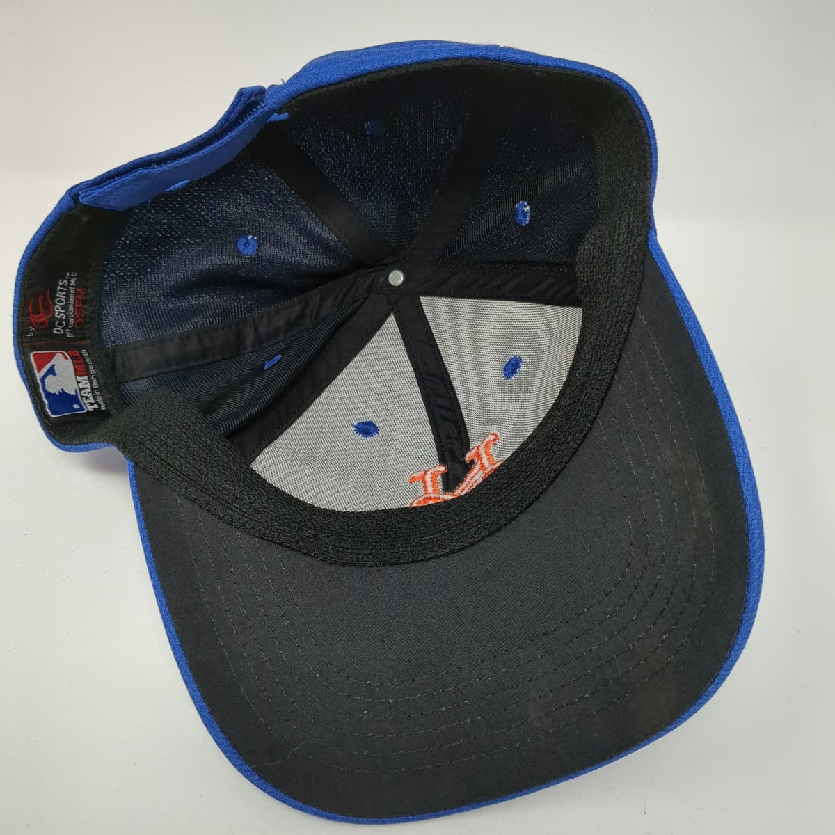 OC Sports New York Mets MLB Baseball Cap Blue Orange One Size Adjustable NY Hat