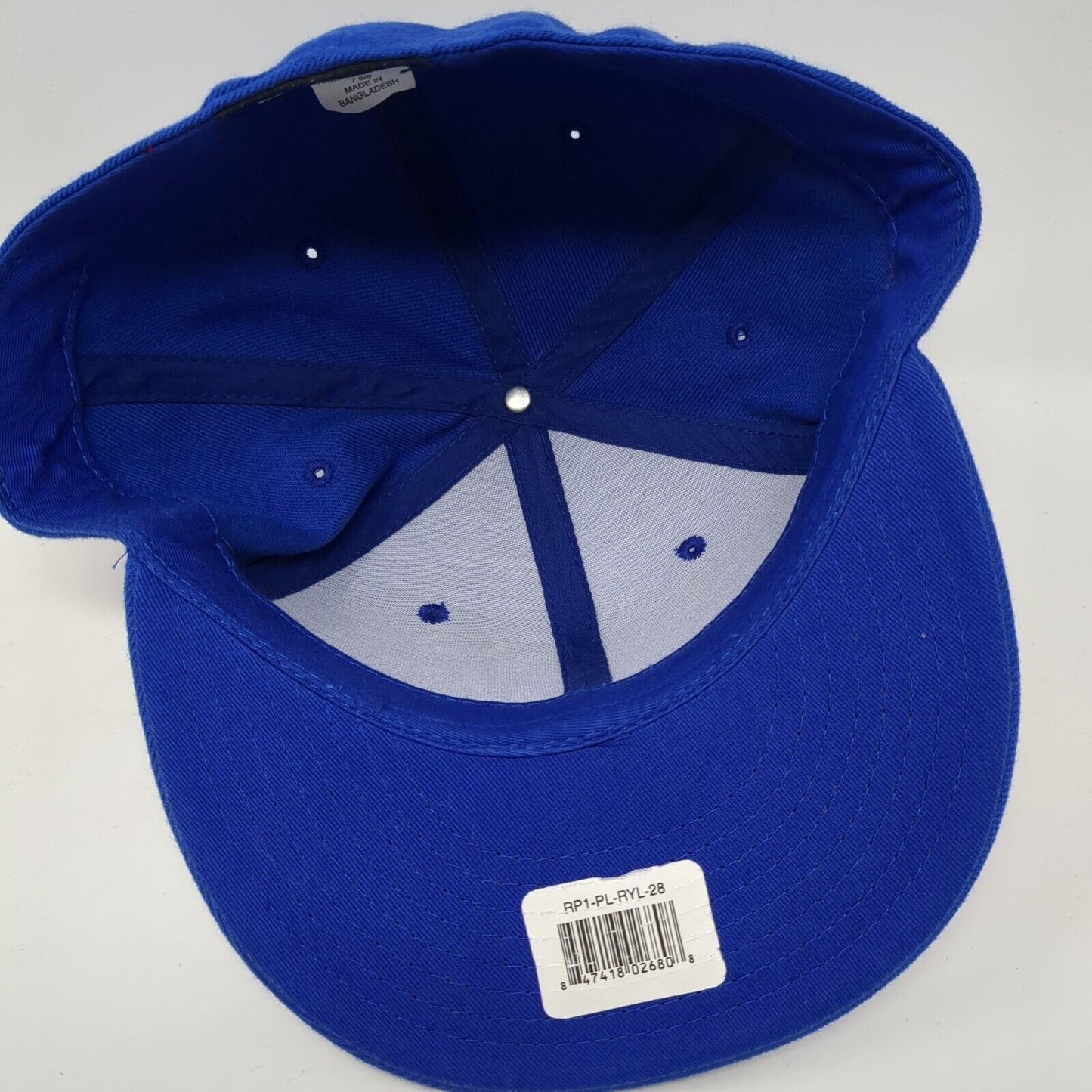 Decky Fitted Hat Blue Size 7 5/8 Lightweight Vented Holes 6 Panel Blank