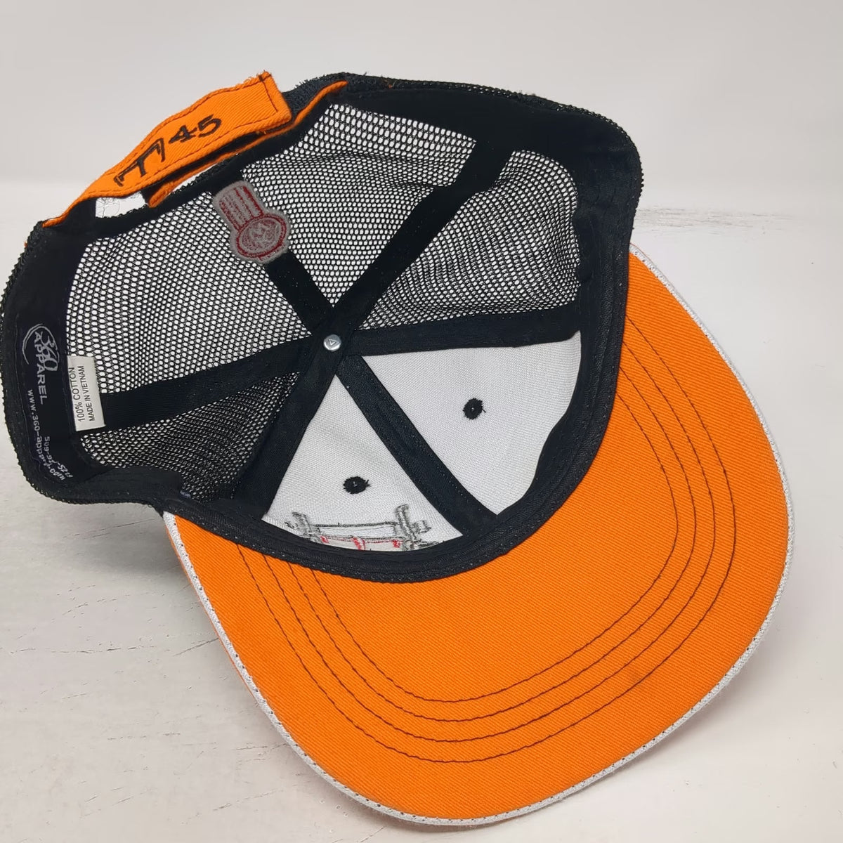 360 Apparel Baseball Cap White Orange One Size Kenworth Sales Mesh Back Hat