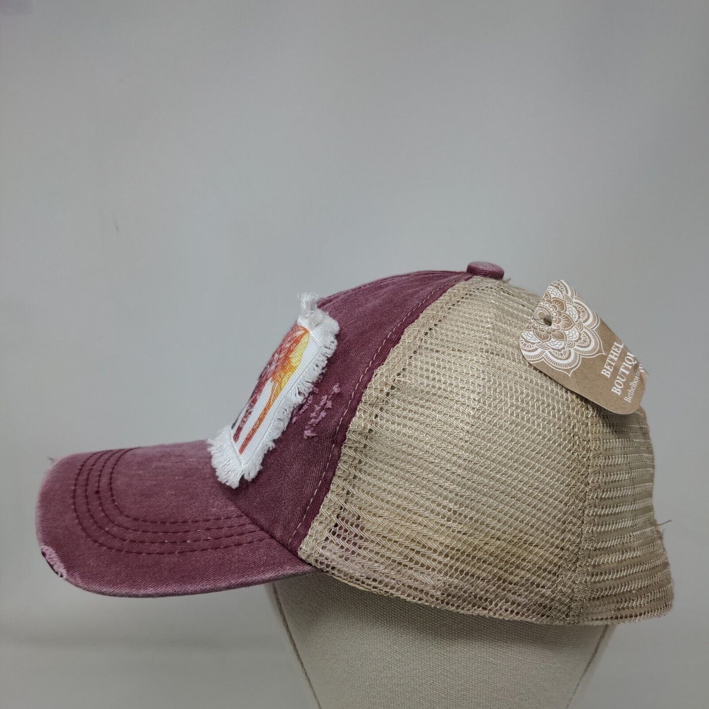 Elephant Paisley Strapback Trucker Hat Multicolor One Size Distressed Bethel