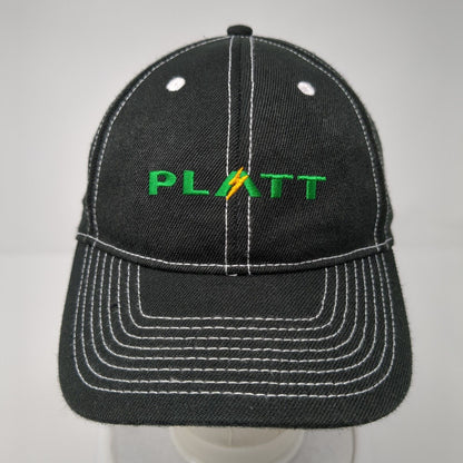 PLATT Slideback Hat Black One Size Adjustable Embroidered 6 Panel Polyester