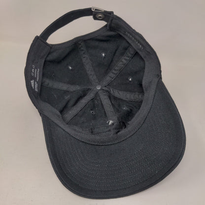 Adidas Slideback Hat Black One Size Adjustable Embroidered Aeroready Cotton