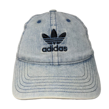 Adidas Trefoil Women's Slideback Hat Blue Denim OSFW Embroidered 3 Stripes